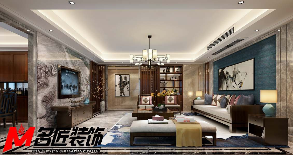新中式風(fēng)格室內(nèi)裝修設(shè)計(jì)效果圖-御景江南三居133平米-室內(nèi)裝修設(shè)計(jì)客廳 新中式風(fēng)格室內(nèi)裝修設(shè)計(jì)效果圖-御景江南三居133平米-室內(nèi)裝修設(shè)計(jì)客廳